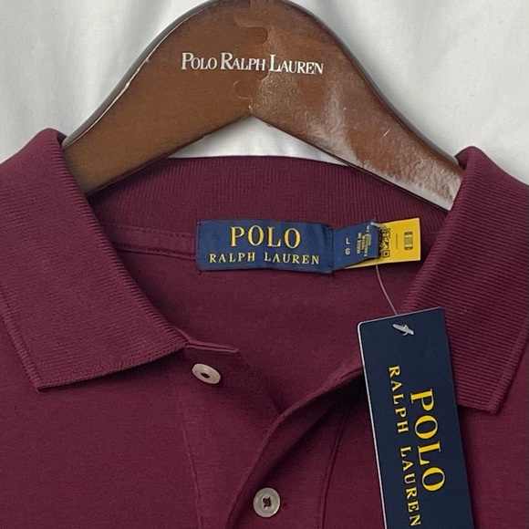 New Large Polo Ralph Lauren Maroon Blue Poloman Shirt - Picture 5 of 5